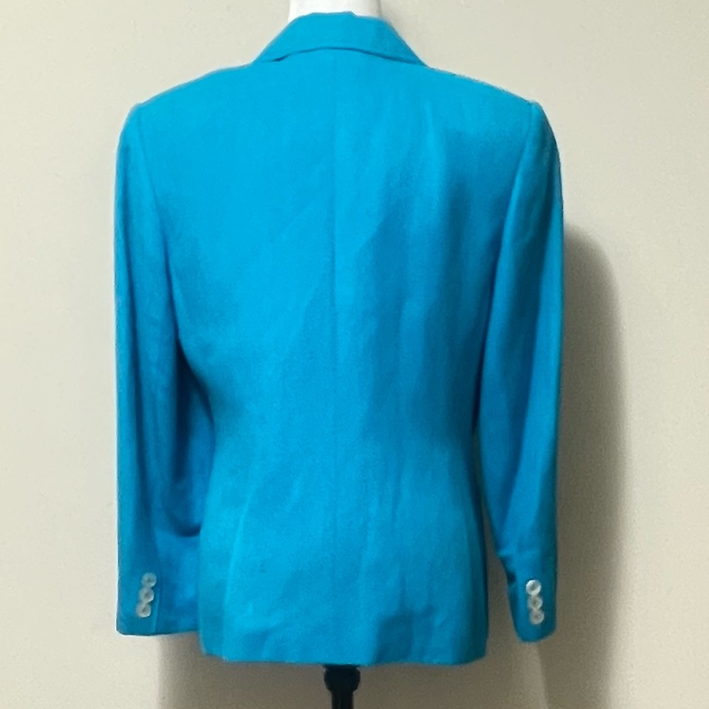 Giorgio Sant’ Angelo NEW Sky Blue Linen Rayon 3 Button Spring Blazer Jacket 10 - Picture 10 of 14